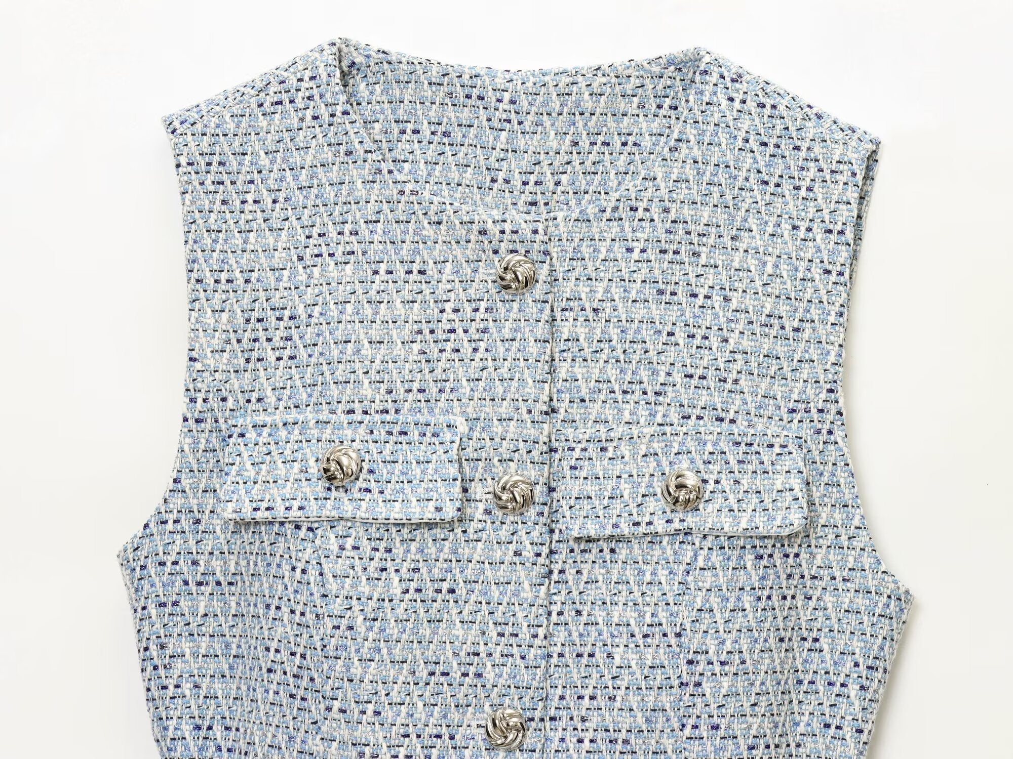 Women's with Belt bead decoration textured vest