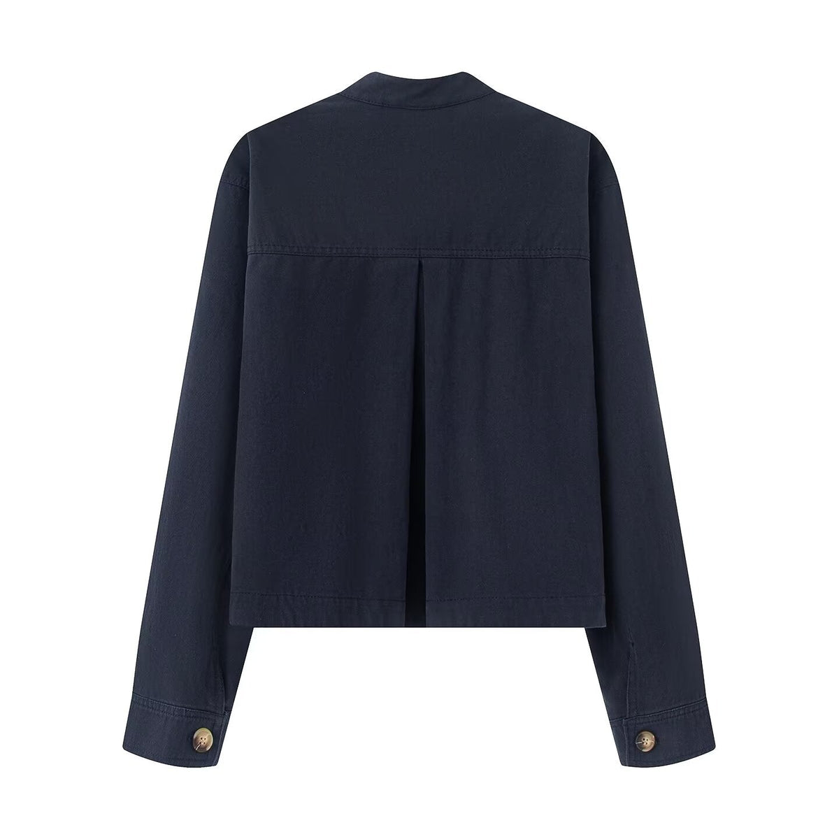 Women's casual stand collar twill coat