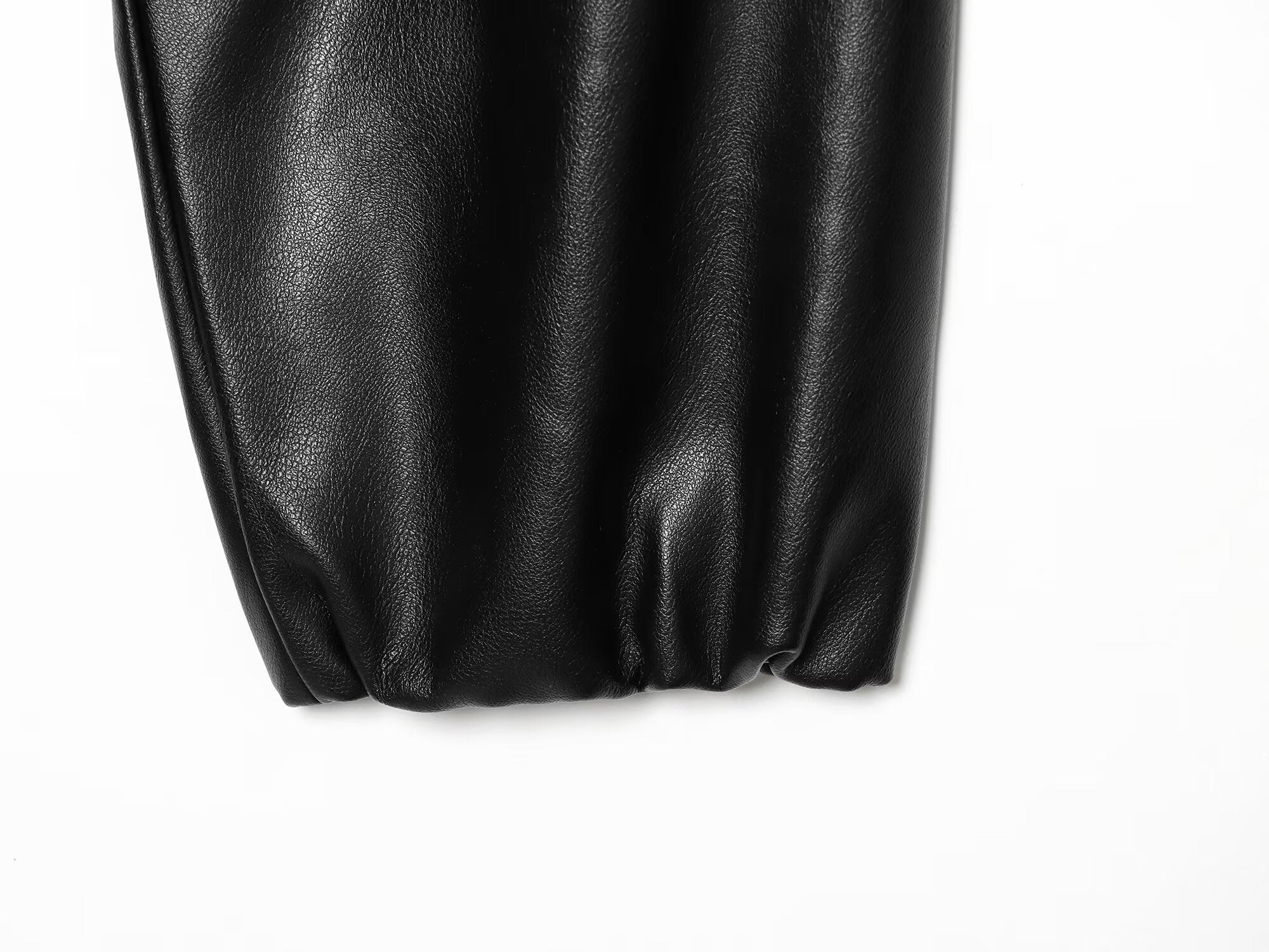 Women's Short Stand Collar Faux Leather Jacket