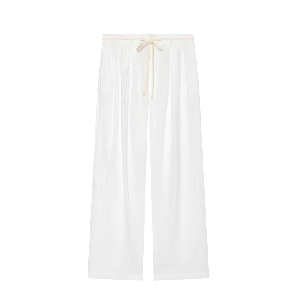 suit Women's 2 pieces Edge decoration linen blend shirt + pants