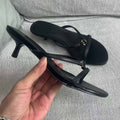 Women's new fashion round-headed slippers black stiletto heels