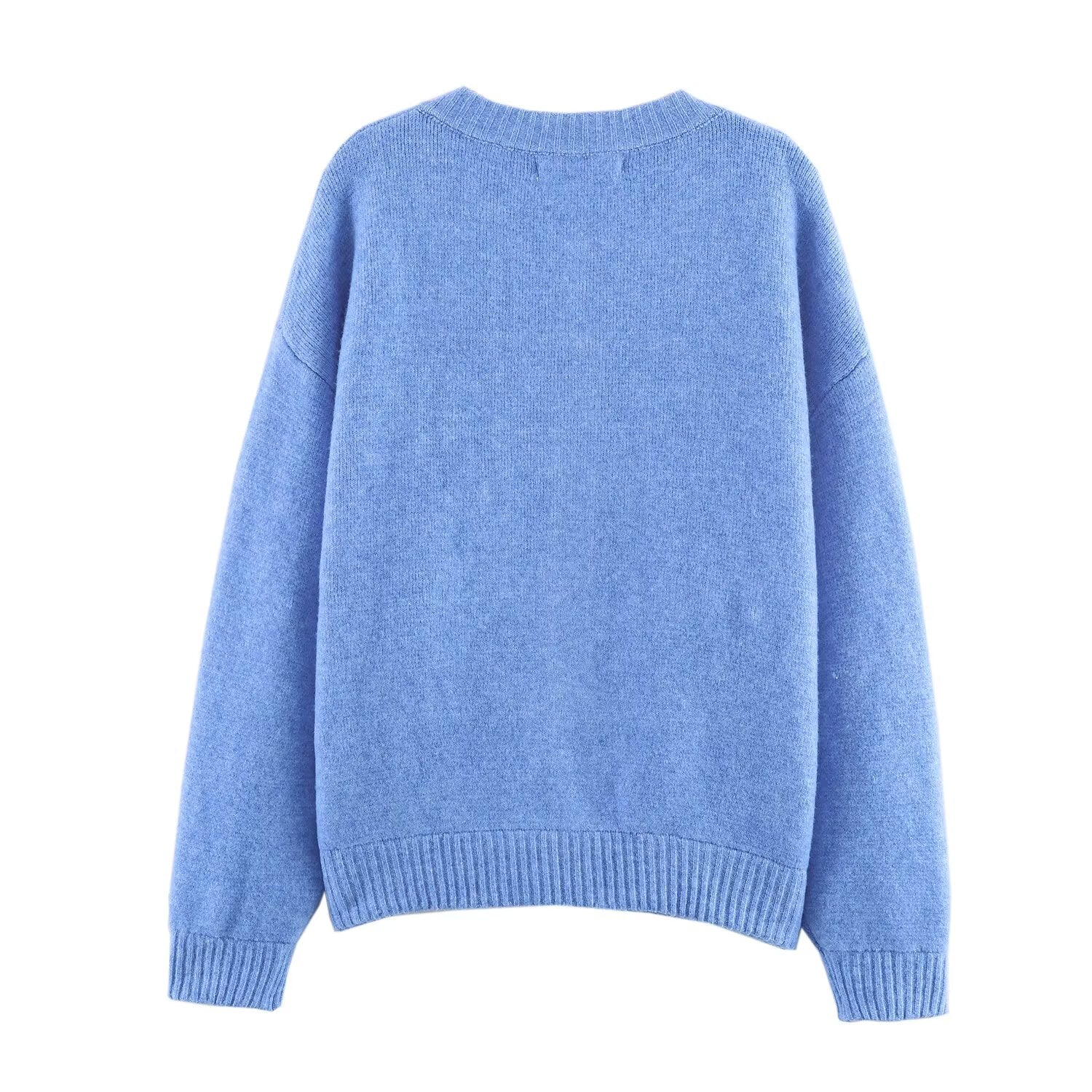 Women's soft textured O Neck knitted Coat