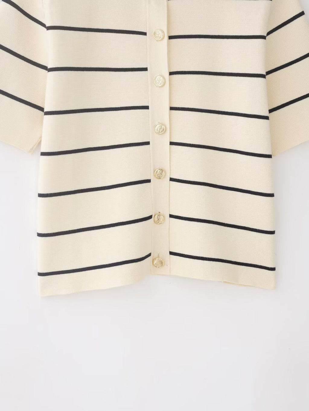 suit Women's 2 pieces striped short sleeved knitted Coat+Skirts