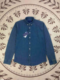 Men and Women with The Same New Casual Joker Denim Fabric Embroidered Couple Long Sleeve Shirt.