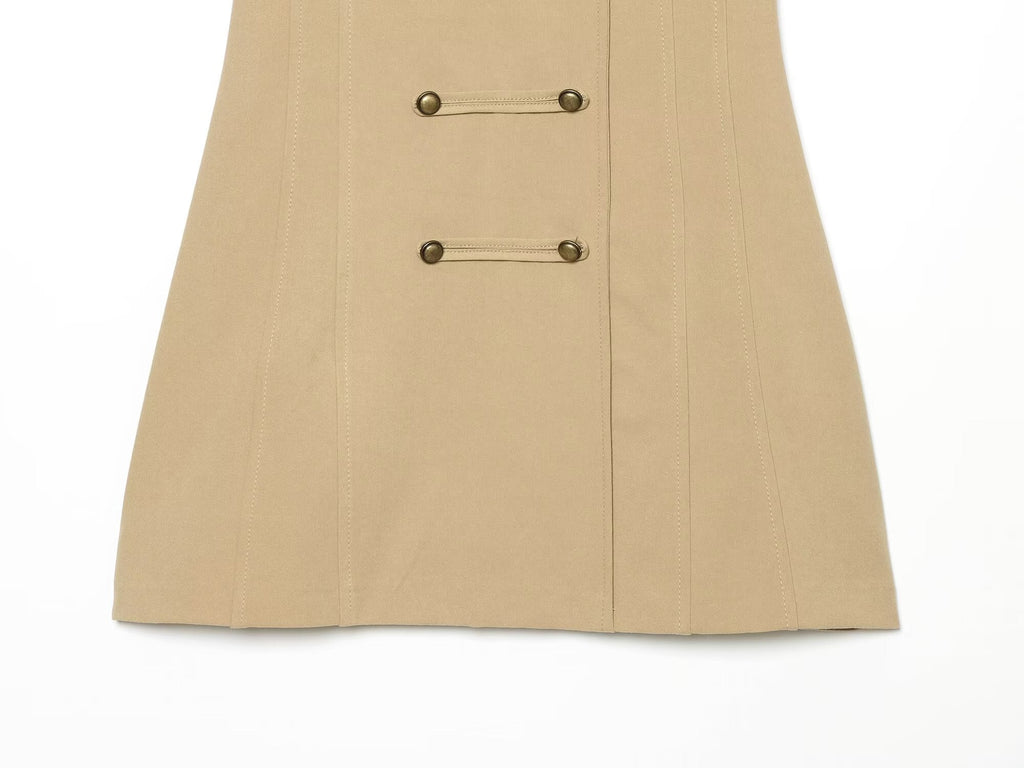 Women's buckle decoration mini dress