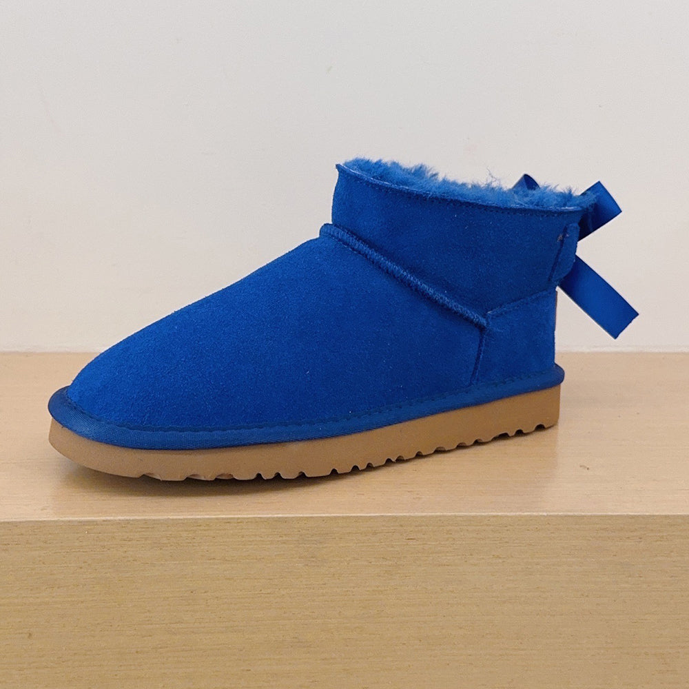 Women's new Joker Ribbon Bow Design Short Snow Boots