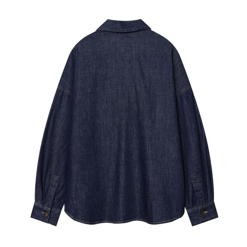 2026 Women's loose long sleeved denim shirt