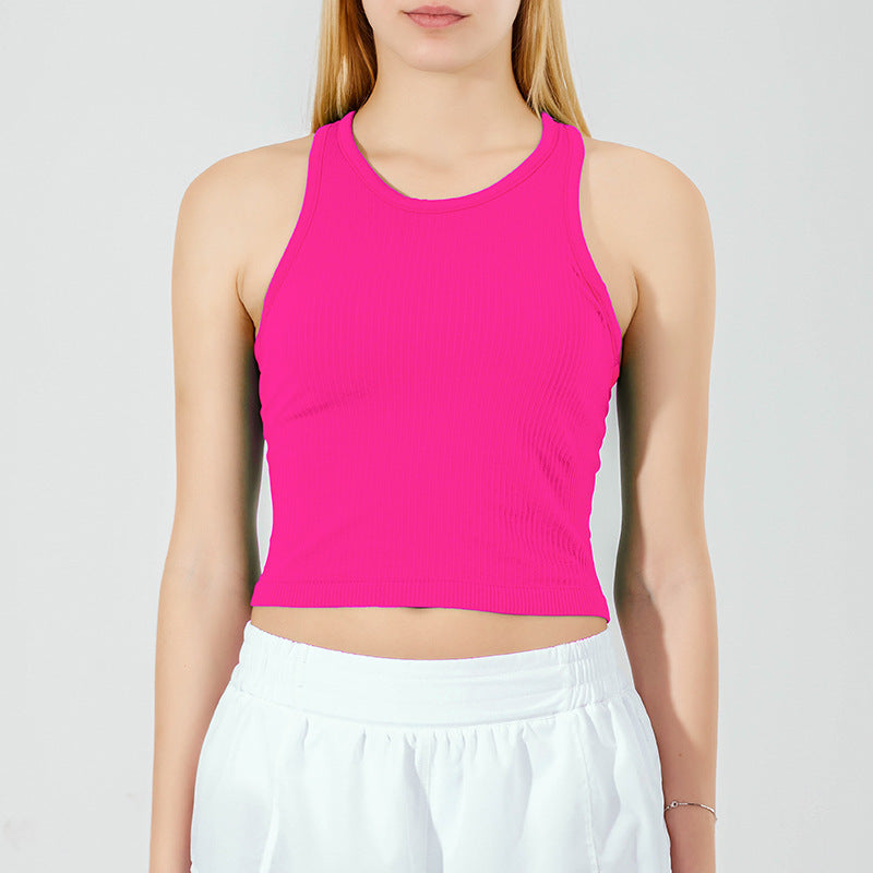 LU Women's New Fashion Yoga Ebb Vest Nude Tight with Chest Pad Fitness Bra I-word Beautiful Bad Luck. Moving Underwear