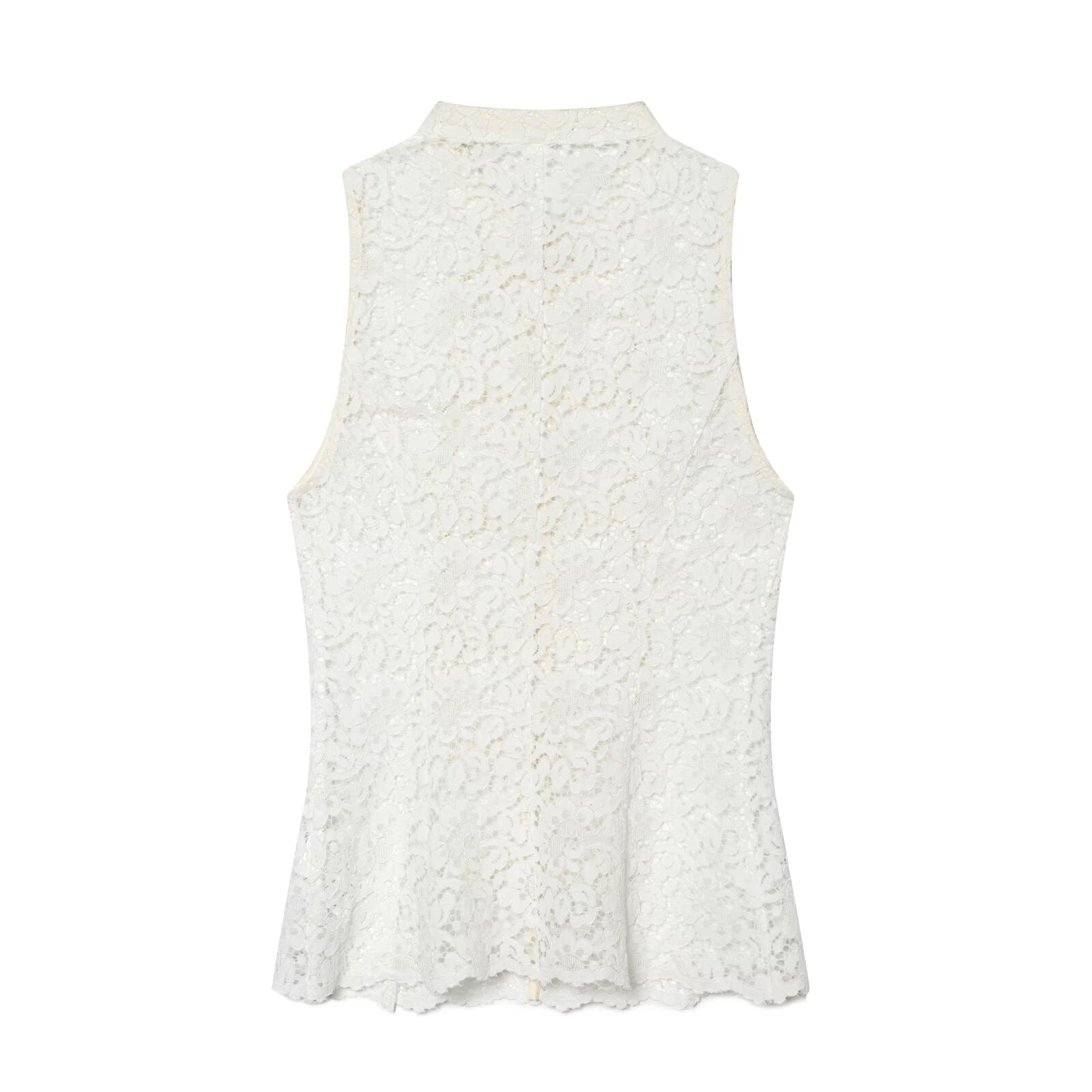 Women's rope knot decorative embossed lace top