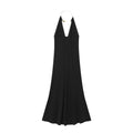 Women's black sexy halter neck dress