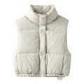 Women's short standing collar cotton vest
