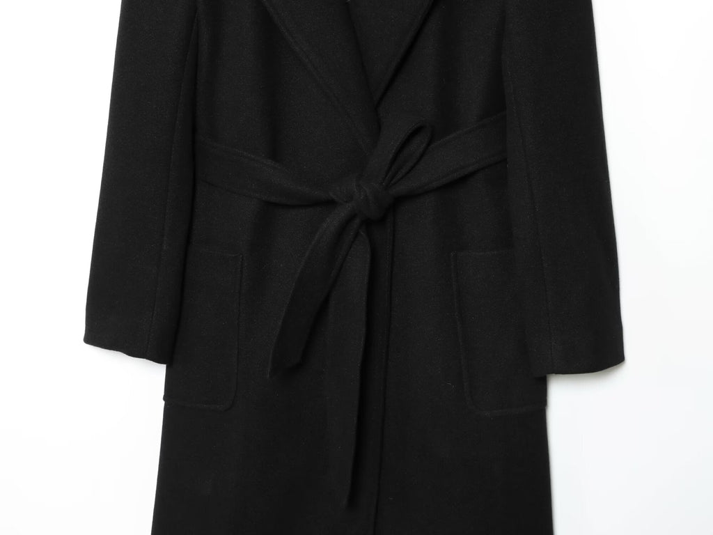 Women's With Belt Long Style Wool Blended Coat
