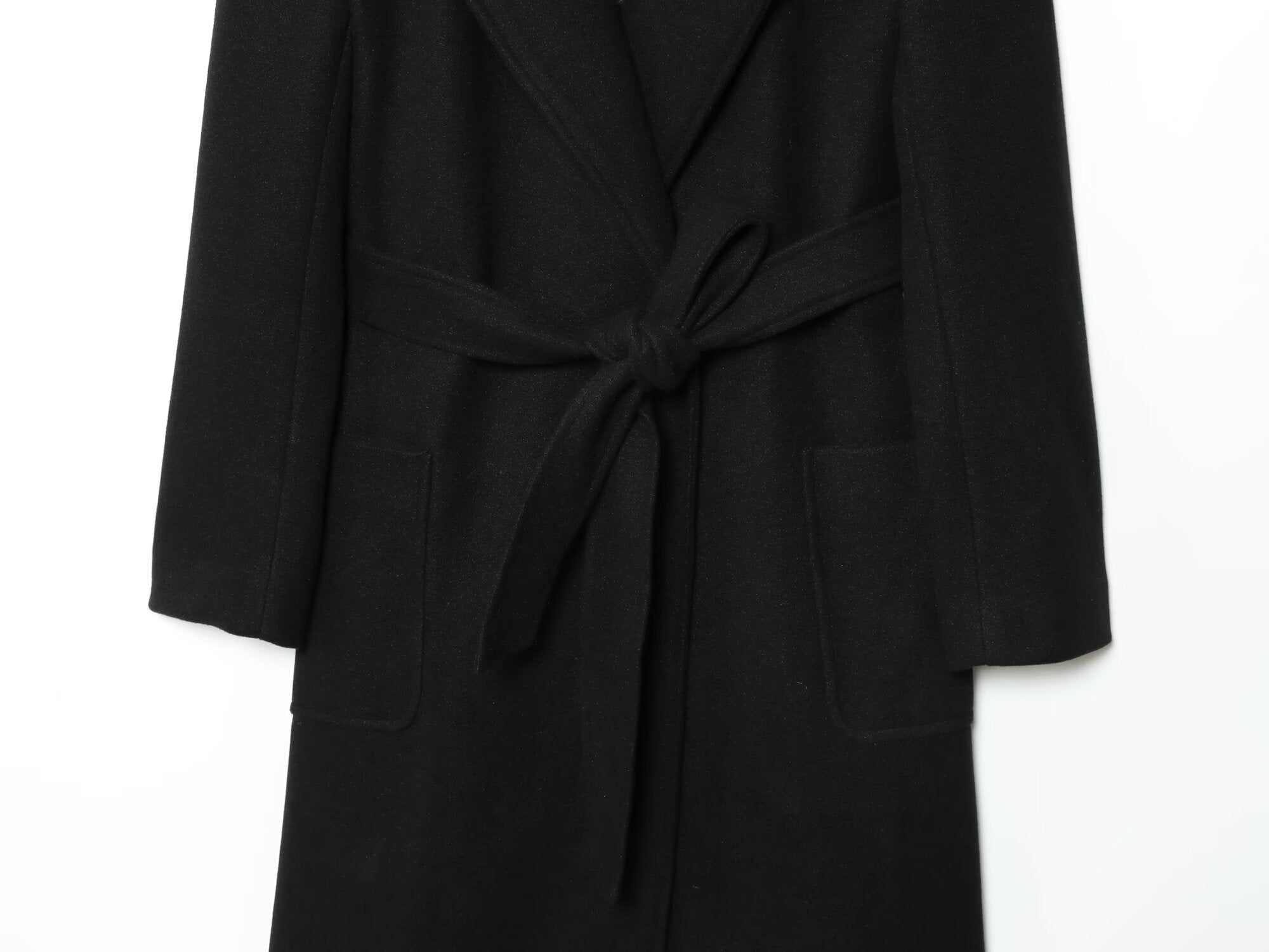 Women's With Belt Long Style Wool Blended Coat
