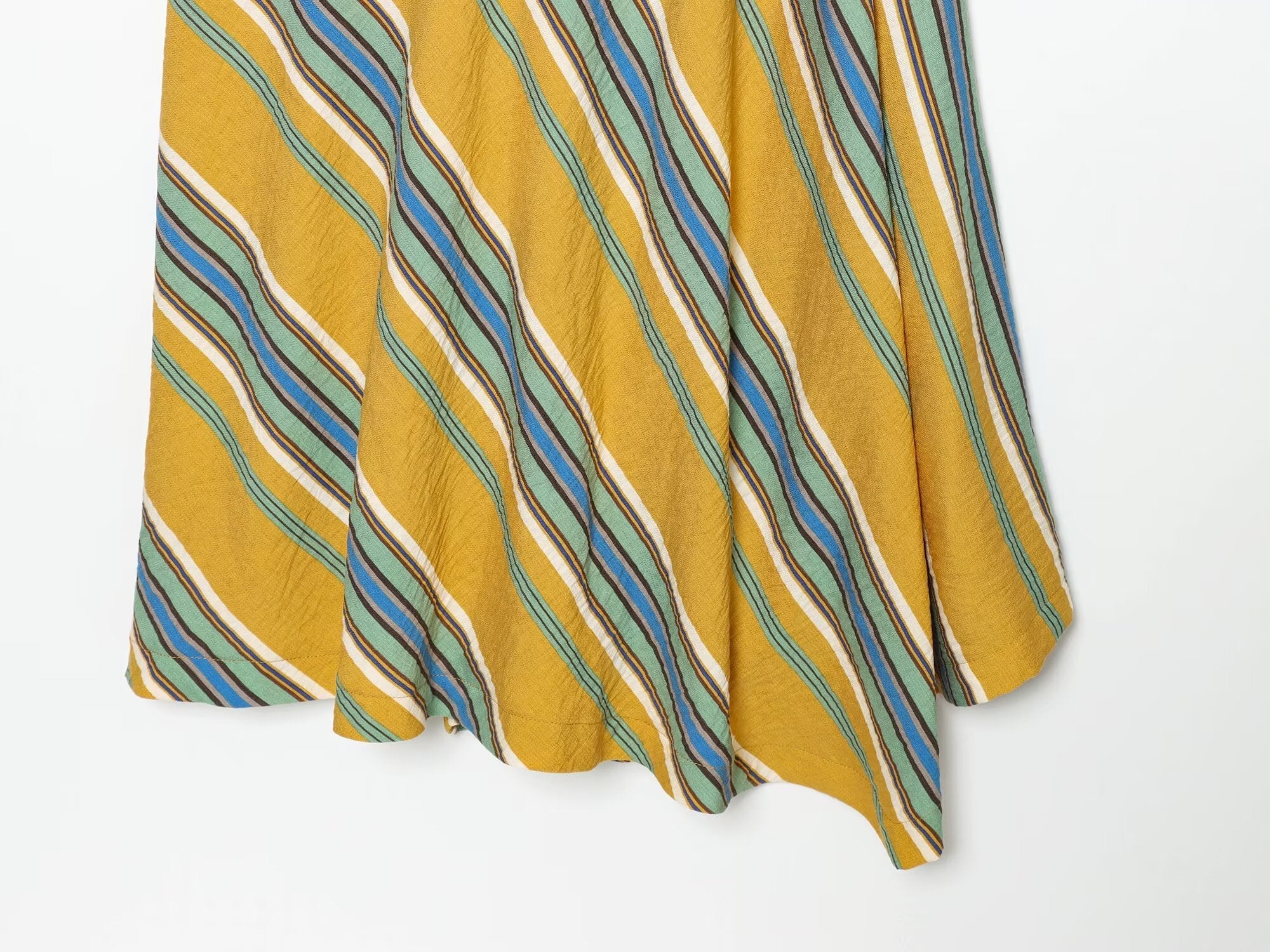 Women's asymmetrical striped MIDI dress