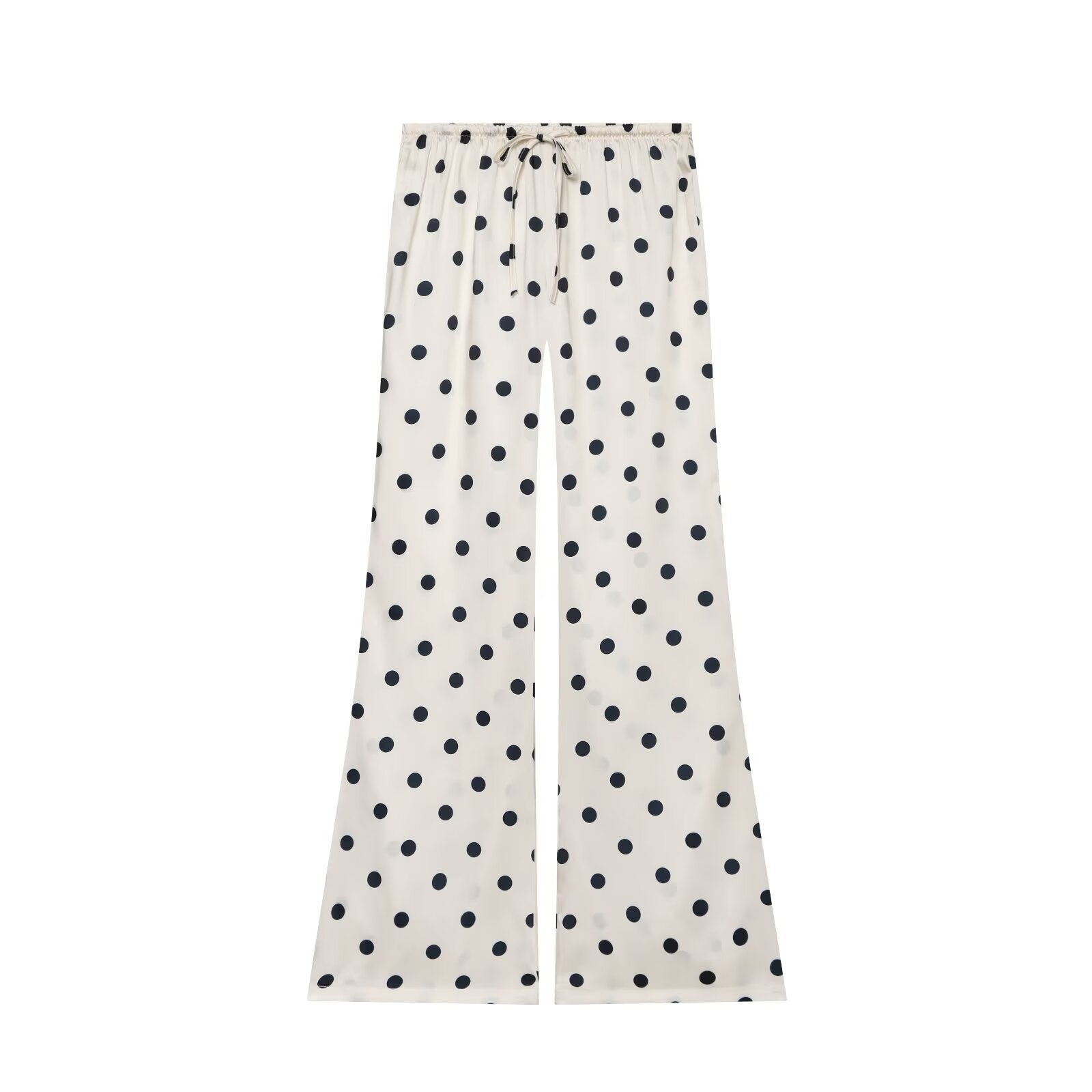 suit Women's 2 pieces satin textured strapless top+polka dot pants