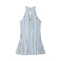 Women's floral print Halter neck mini dress