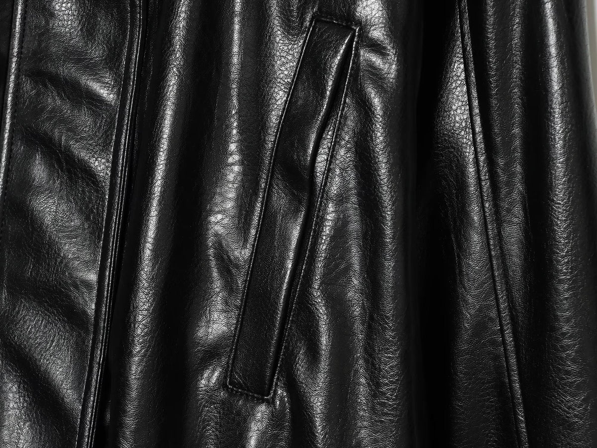 Women's leather effect pilot jacket Coat
