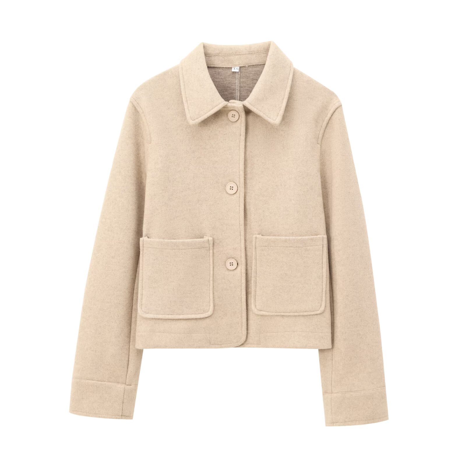 Women's new fashion pocket decoration long sleeved soft texture jacket