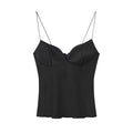 Women's satin textured lingerie style suspender top