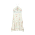 Women's linen blend printed MIDI dress