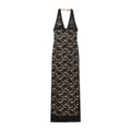 Women's slim hanging neck lace MIDI dress