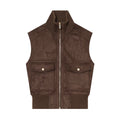Women's sleeveless suede texture effect vest