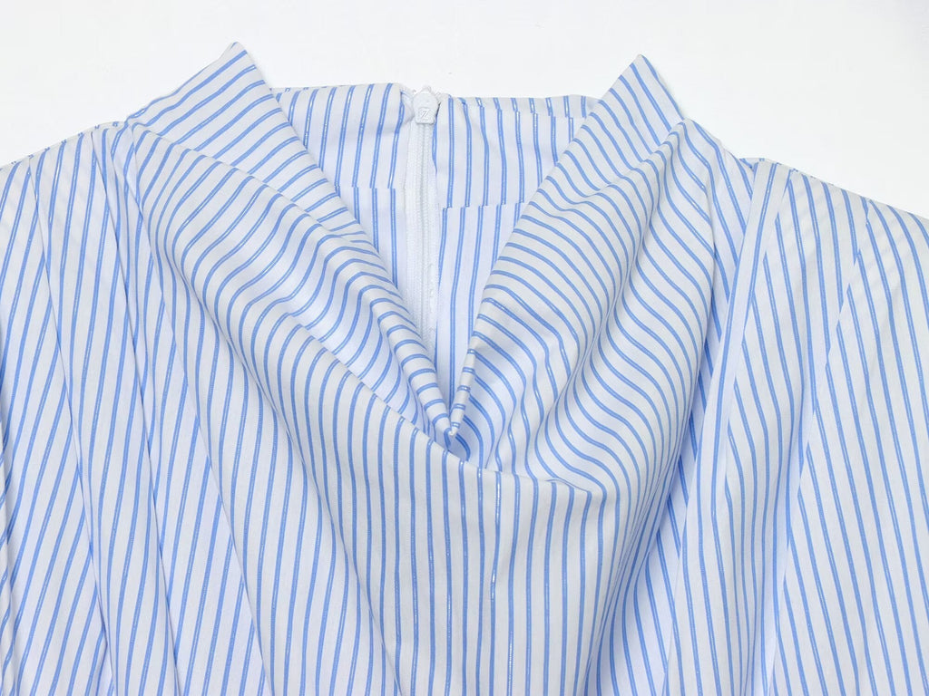 Women's metallic line decorative striped top