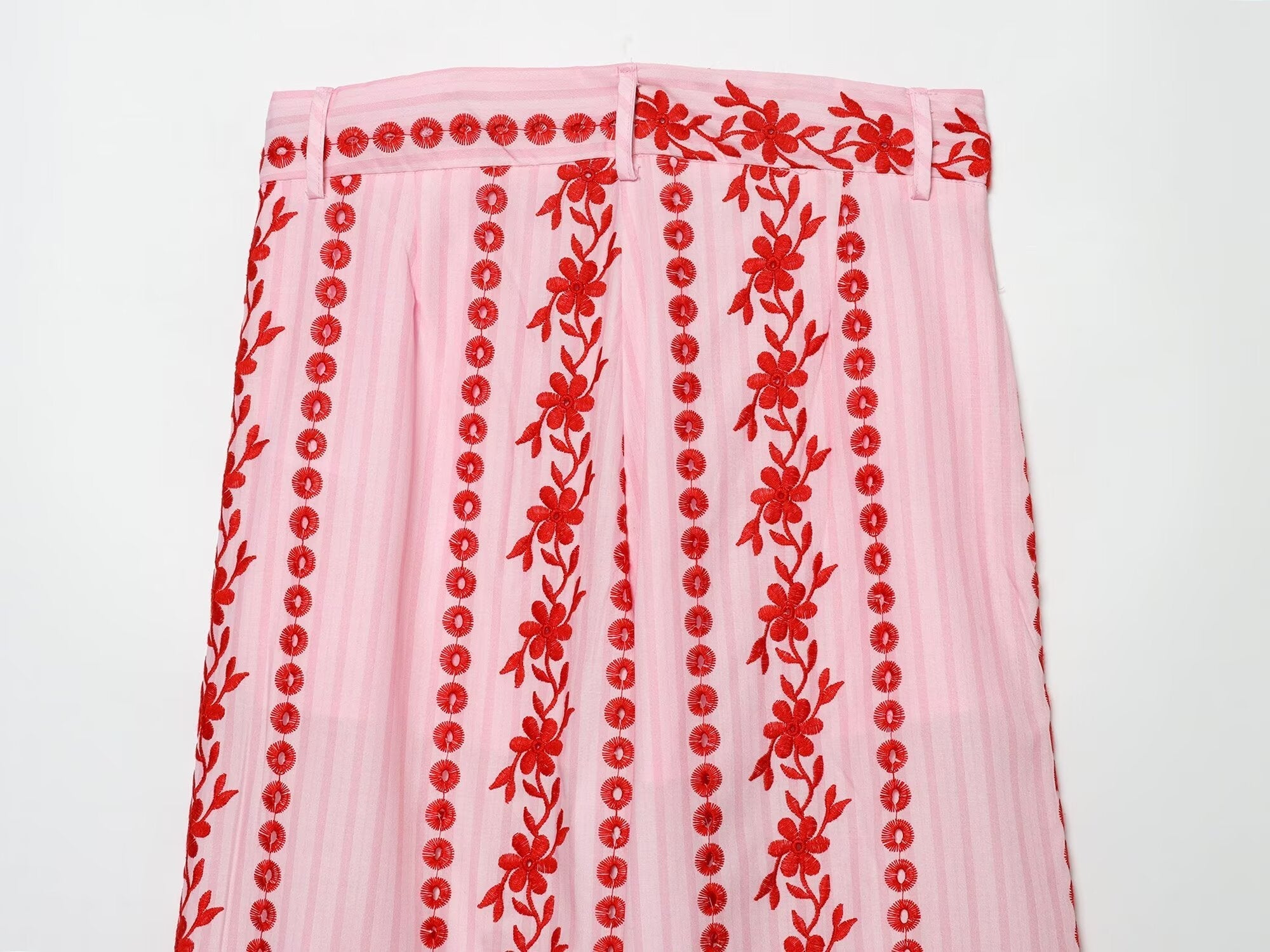 Women's casual hollowed out embroidered pants