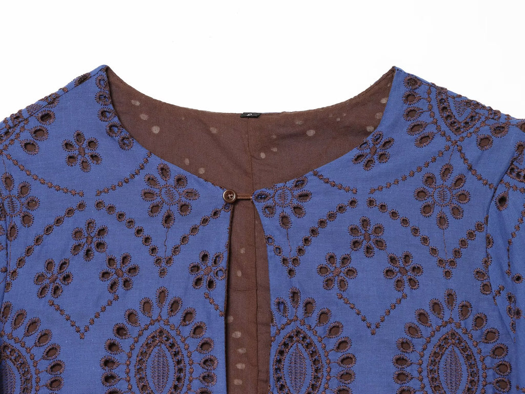 2026 Women's hollow embroidery mini dress