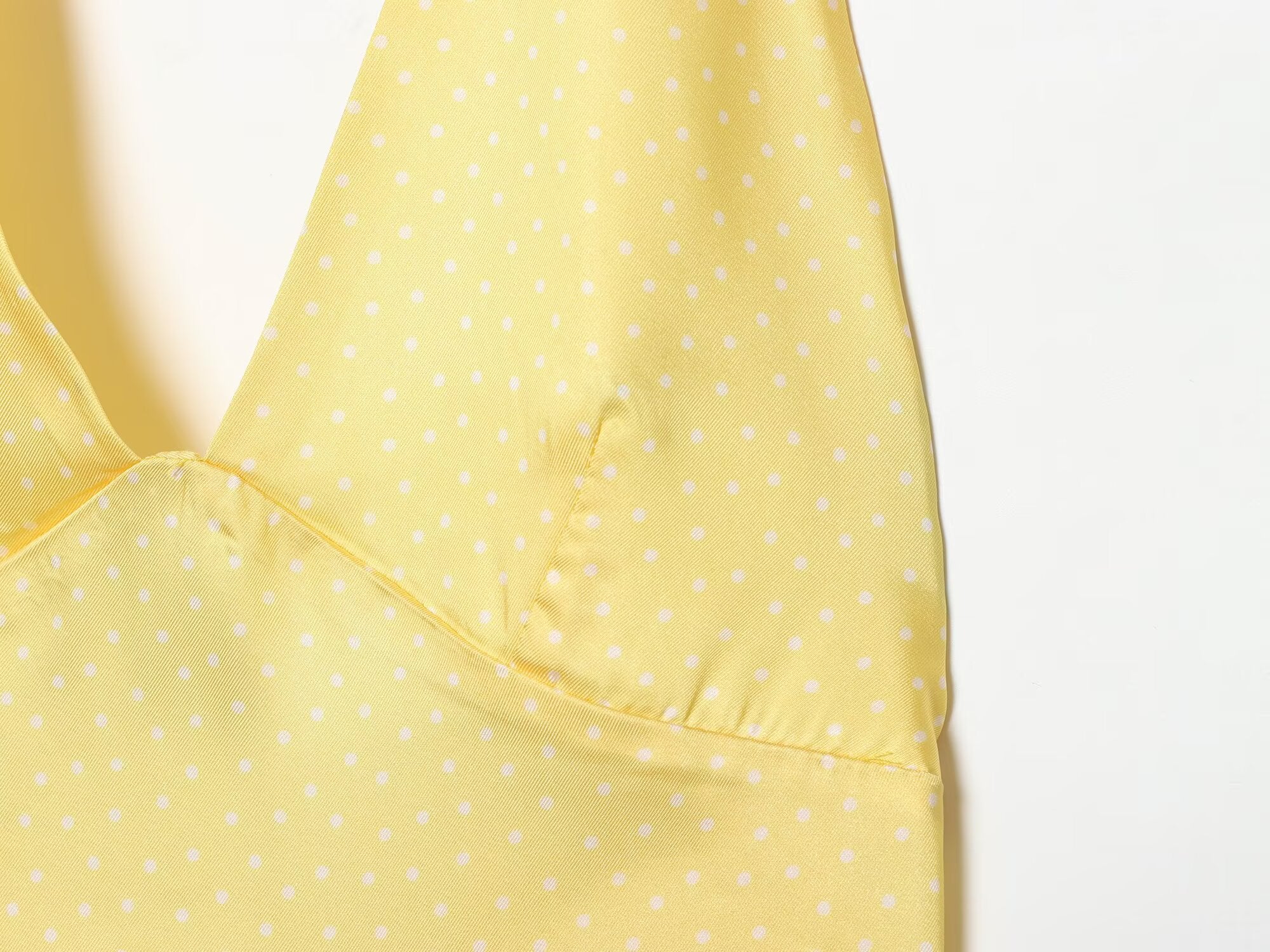 Women's satin textured polka dot MIDI dress