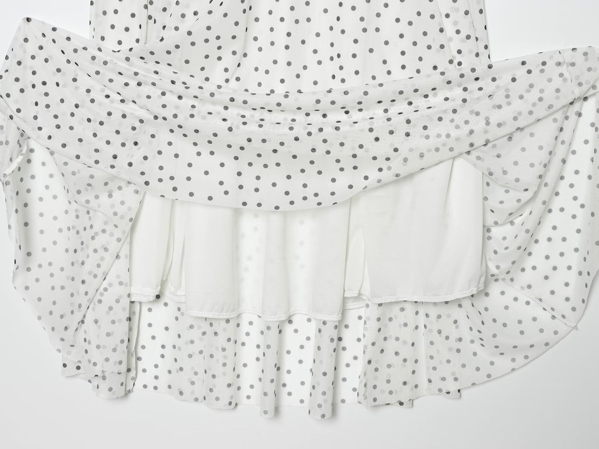 Women's pleated waist polka dot MIDI skirt