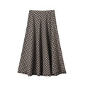 Women's retro plaid flared A-line skirt