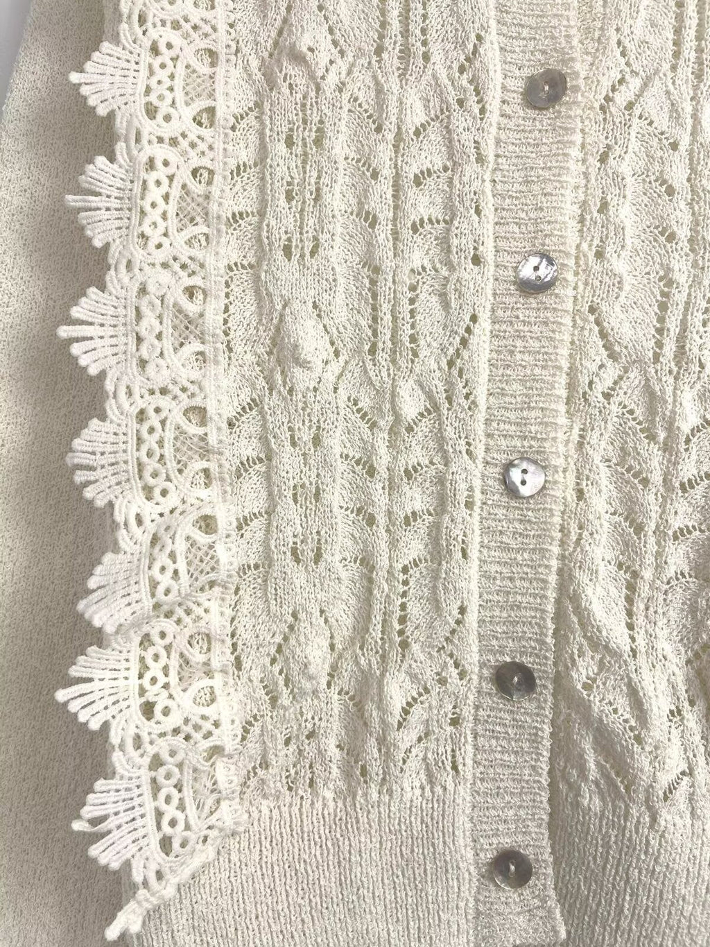 Women's lace crochet hollow knitted cardigan