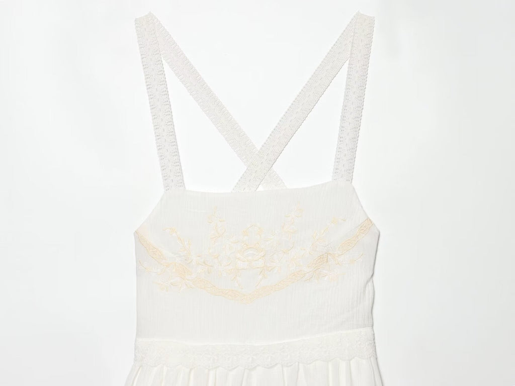 Women's chiffon embroidered mini dress