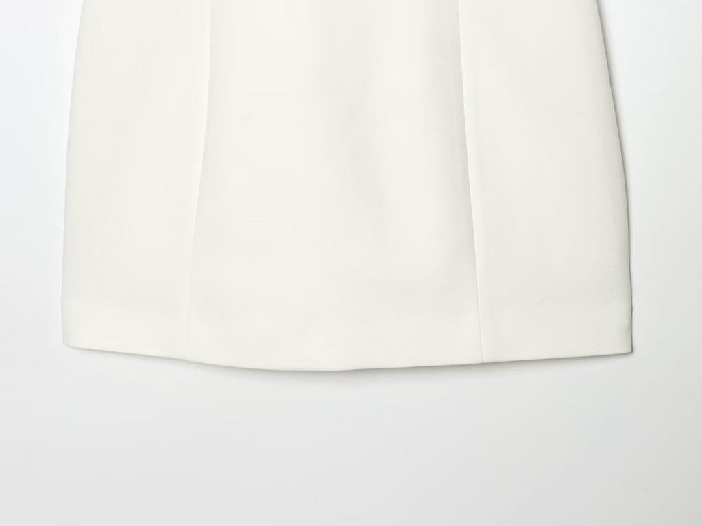 Women's pleated decorative short sleeved mini dress