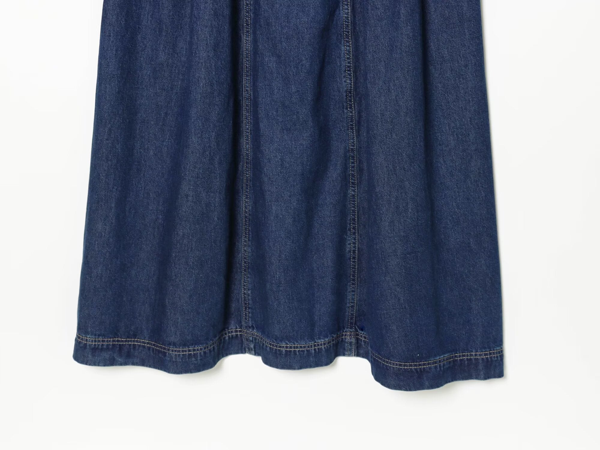Women's flared skirt hem vacation style denim dress