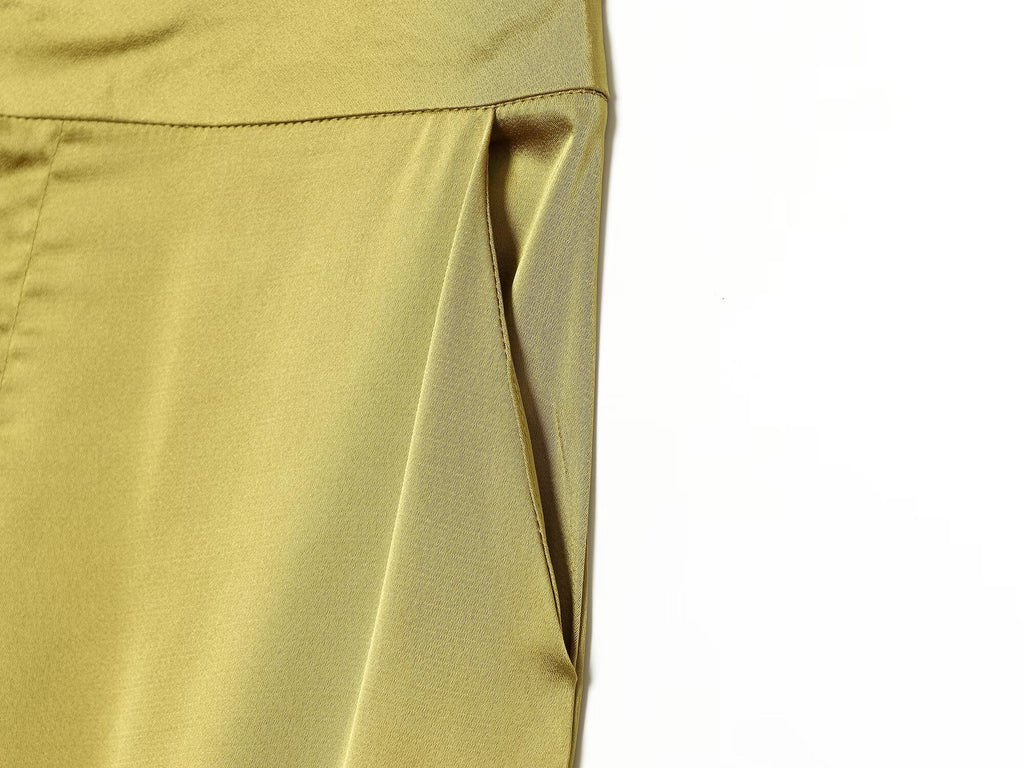Women's casual satin textured lantern pants