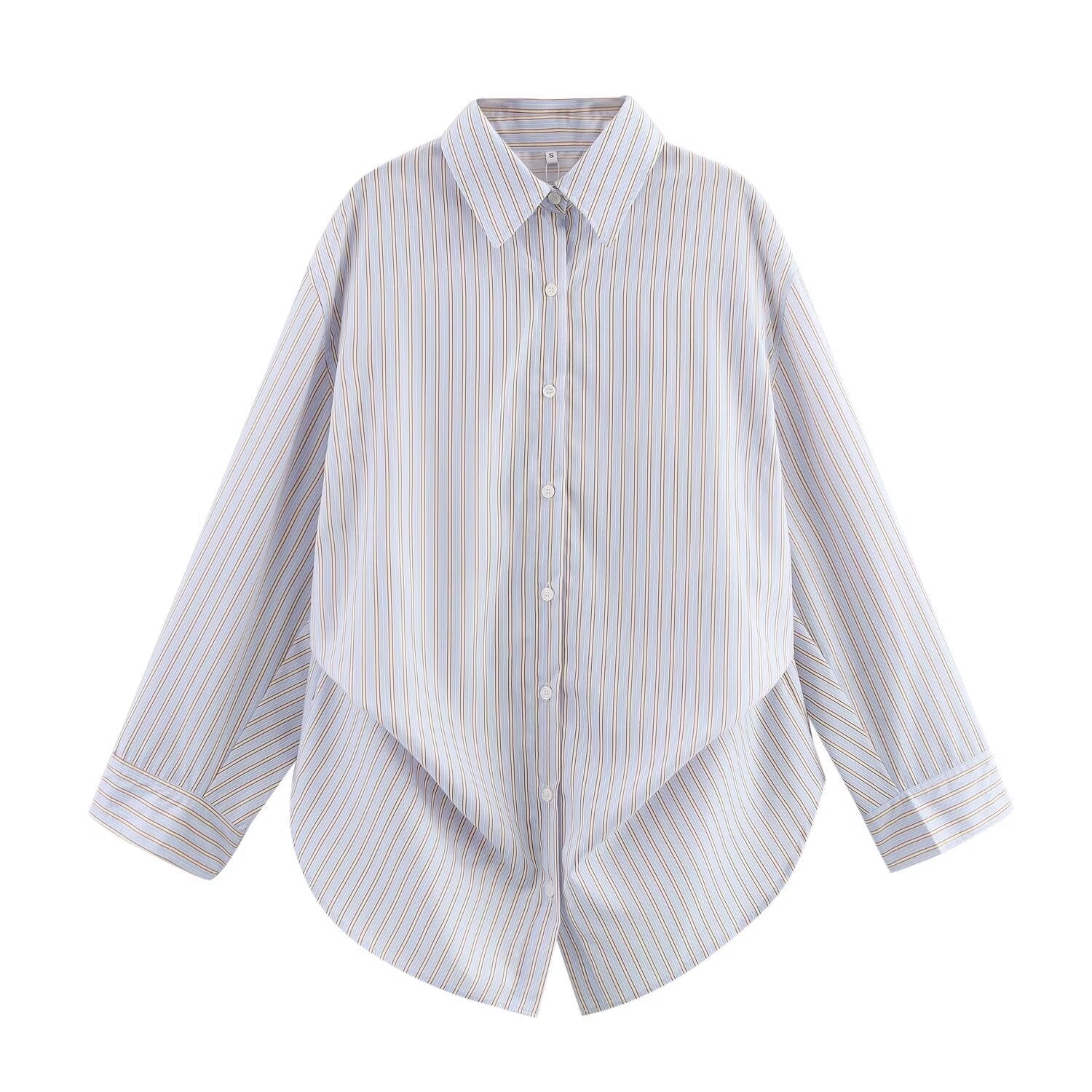 Women's' New Fashion Loose Single breasted casual Bat sleeved Poplin Shirt