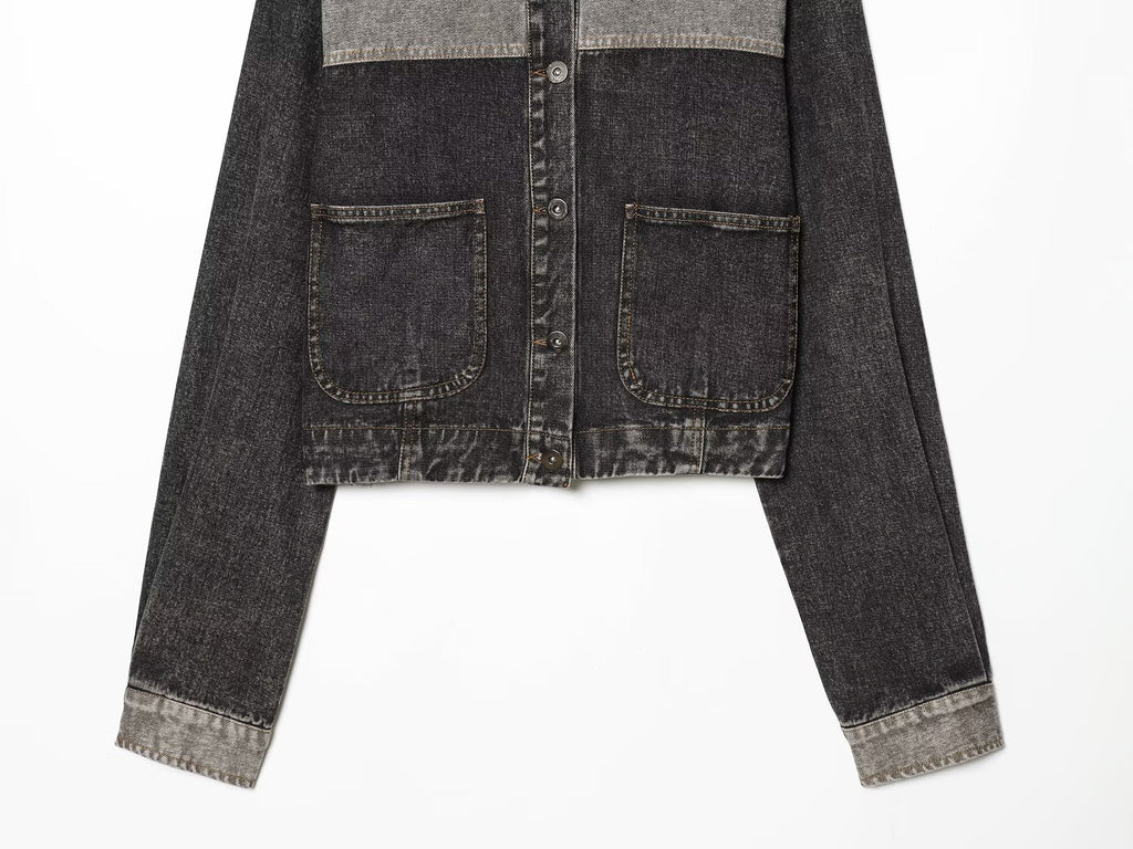 suit Women's 2 pieces patchwork denim jacket Coat+Jeans