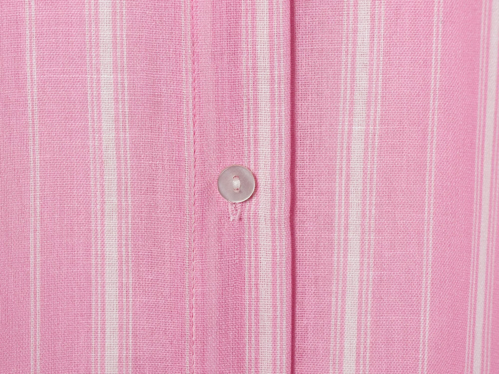 suit Women's 2 pieces loose linen blended striped shirt+Skirts