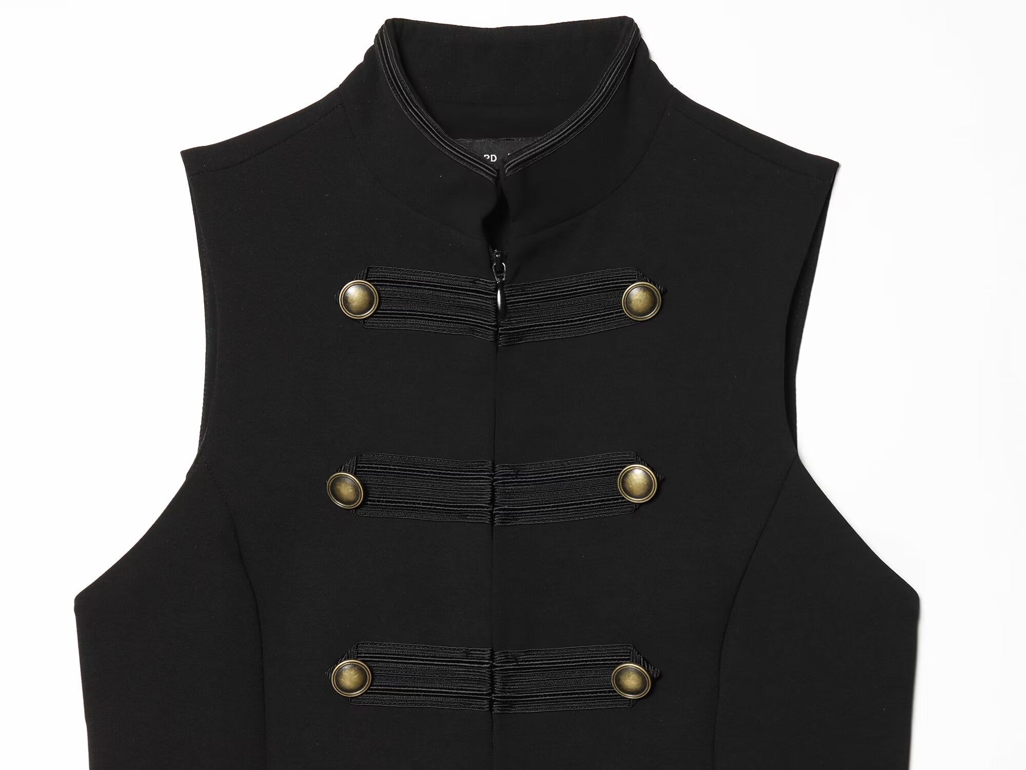 Women's rope knot decorative standing collar vest
