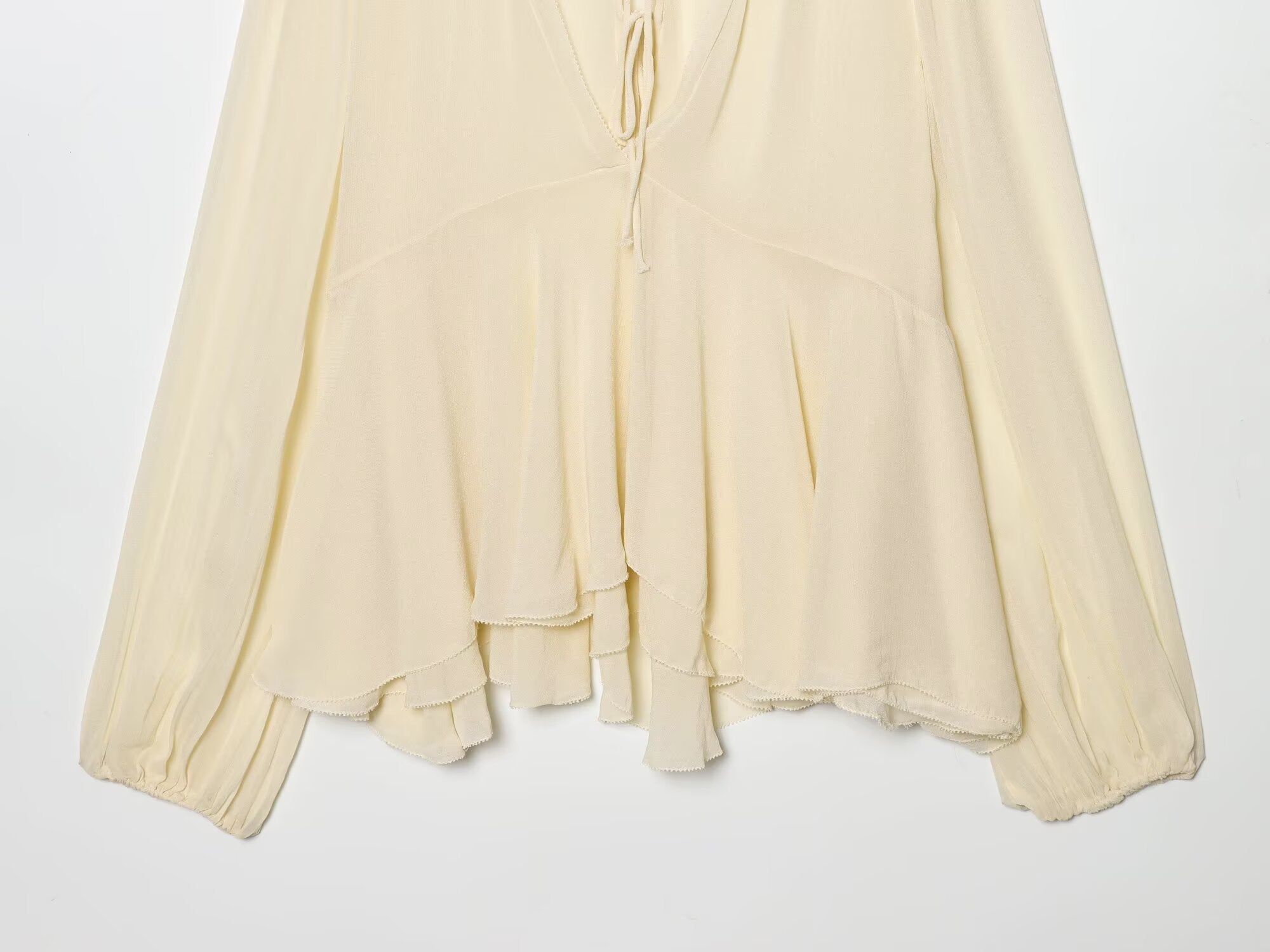 Women's layered decorative casual lace up shirt