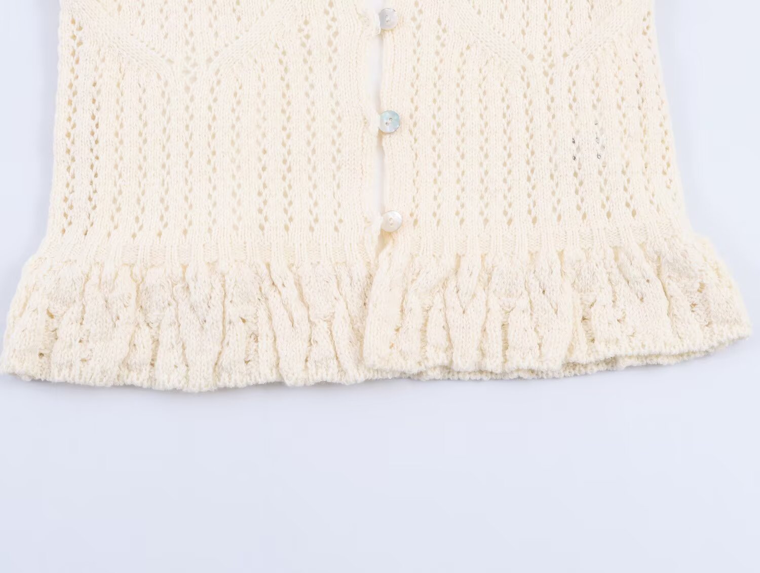 Women's casual hollow texture two-piece style knitted top