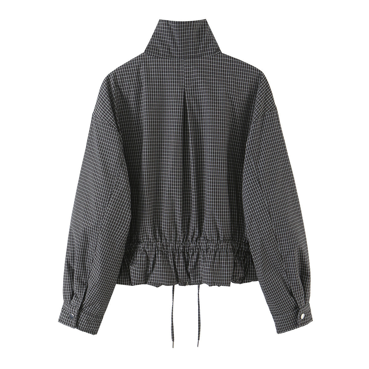 Women's Plaid Stand Collar Cotton Jacket Coat
