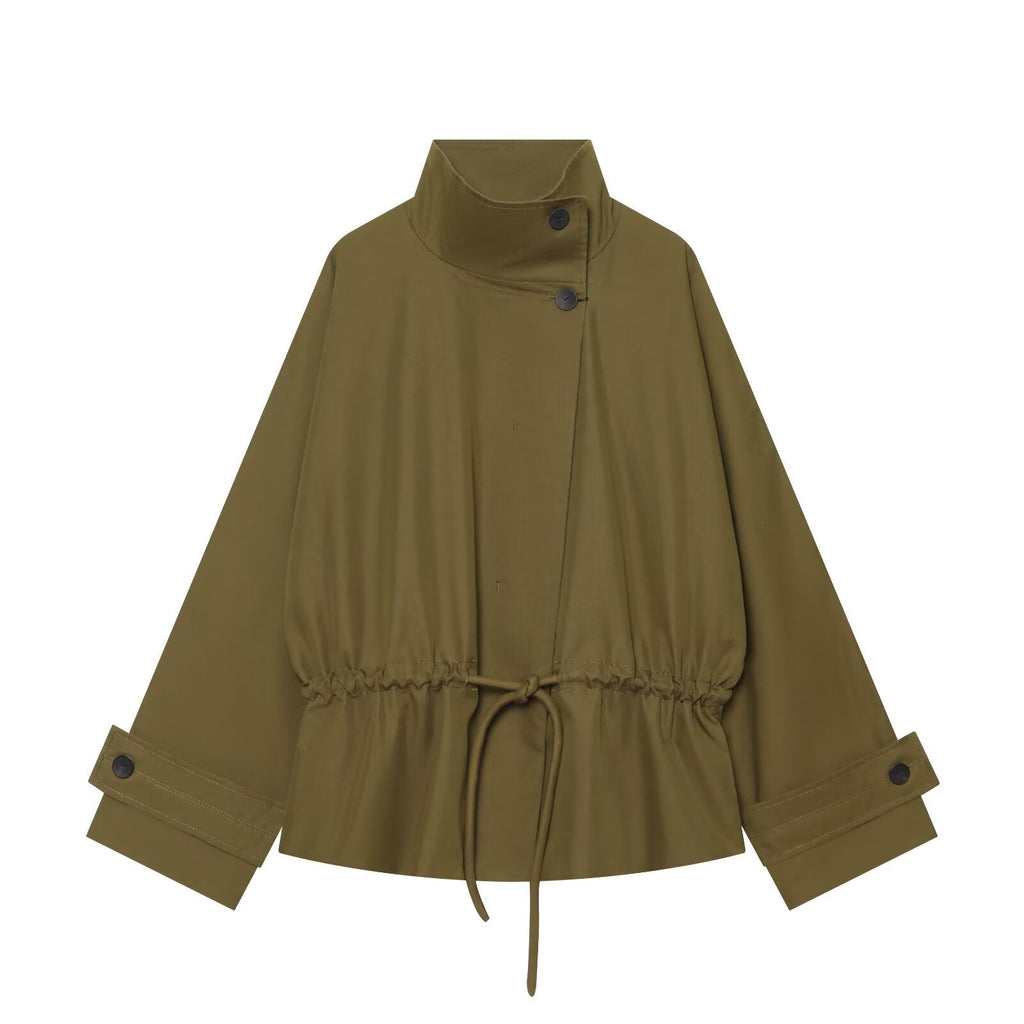 Women's with drawstring loose parka Coat
