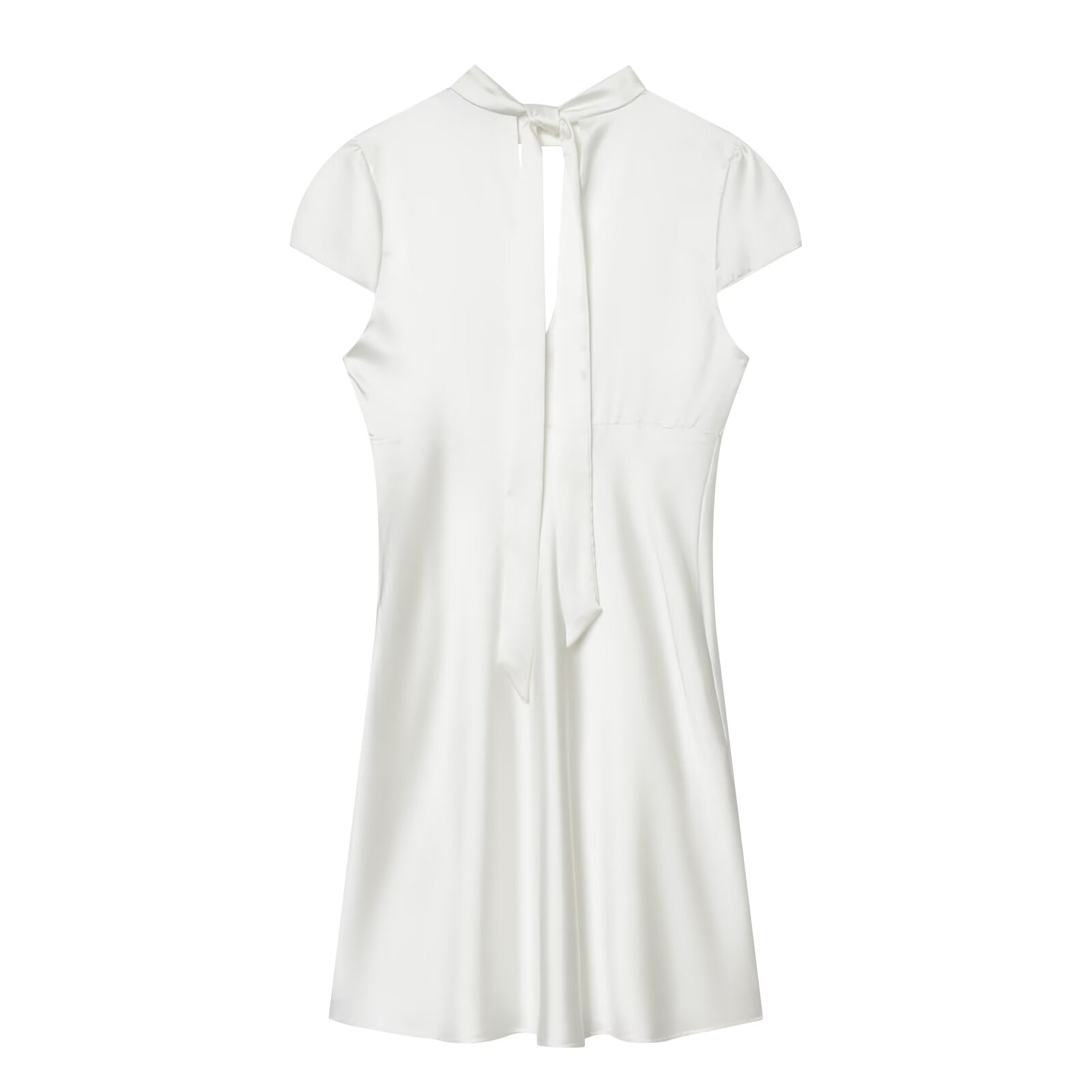 Women's opening design satin texture mini dress