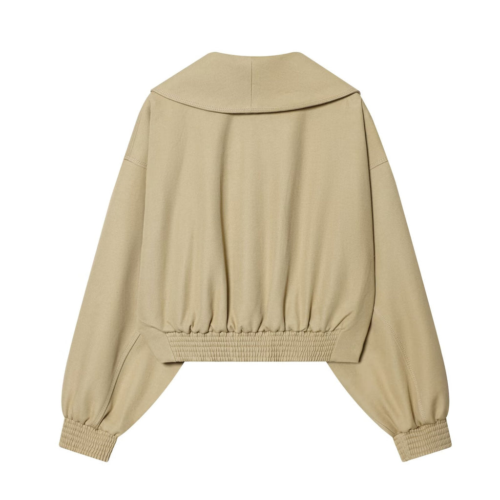 Women's long sleeved lapel short Coat