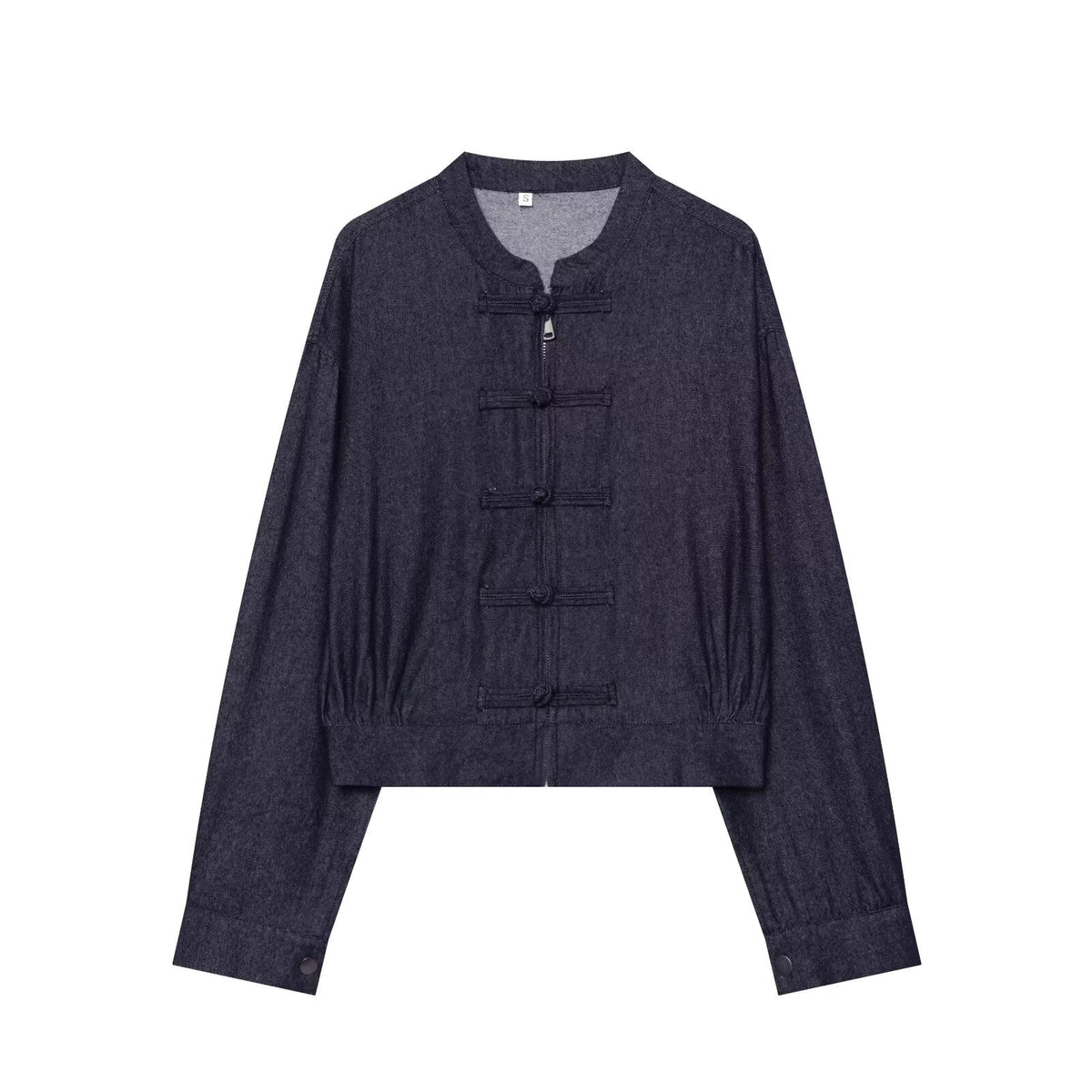 Women's rope knot decorative denim jacket