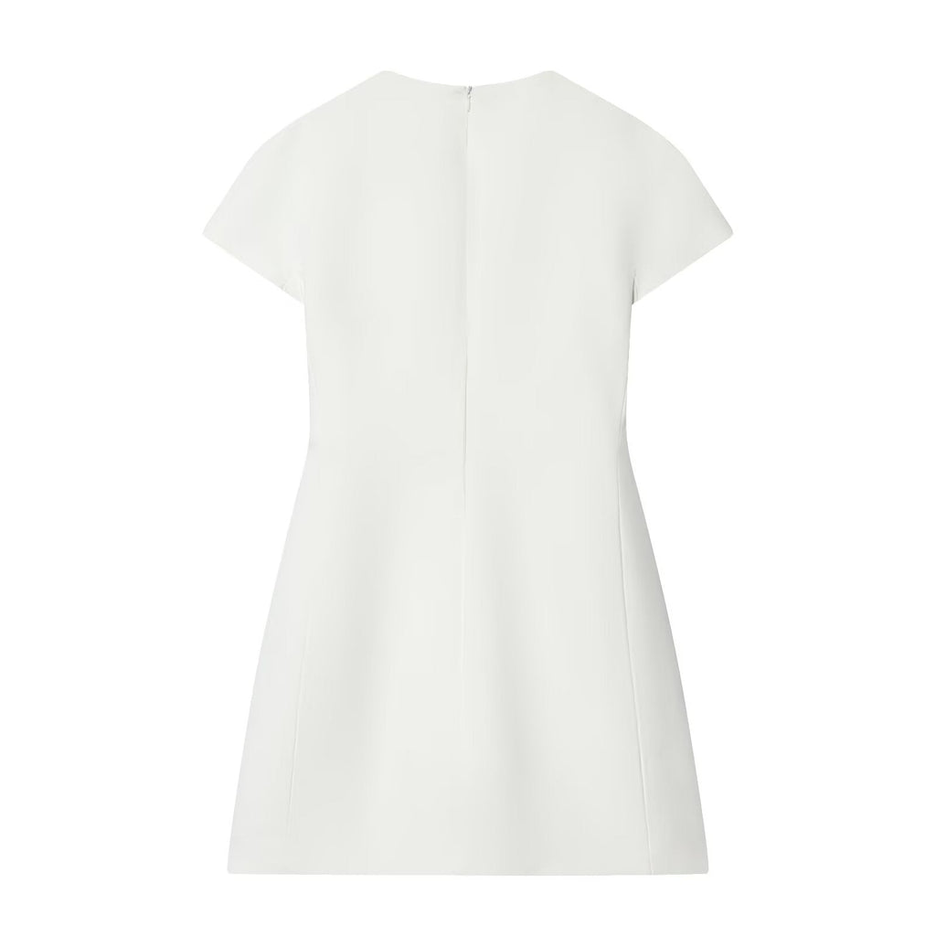 Women's slim O Neck short sleeved mini dress