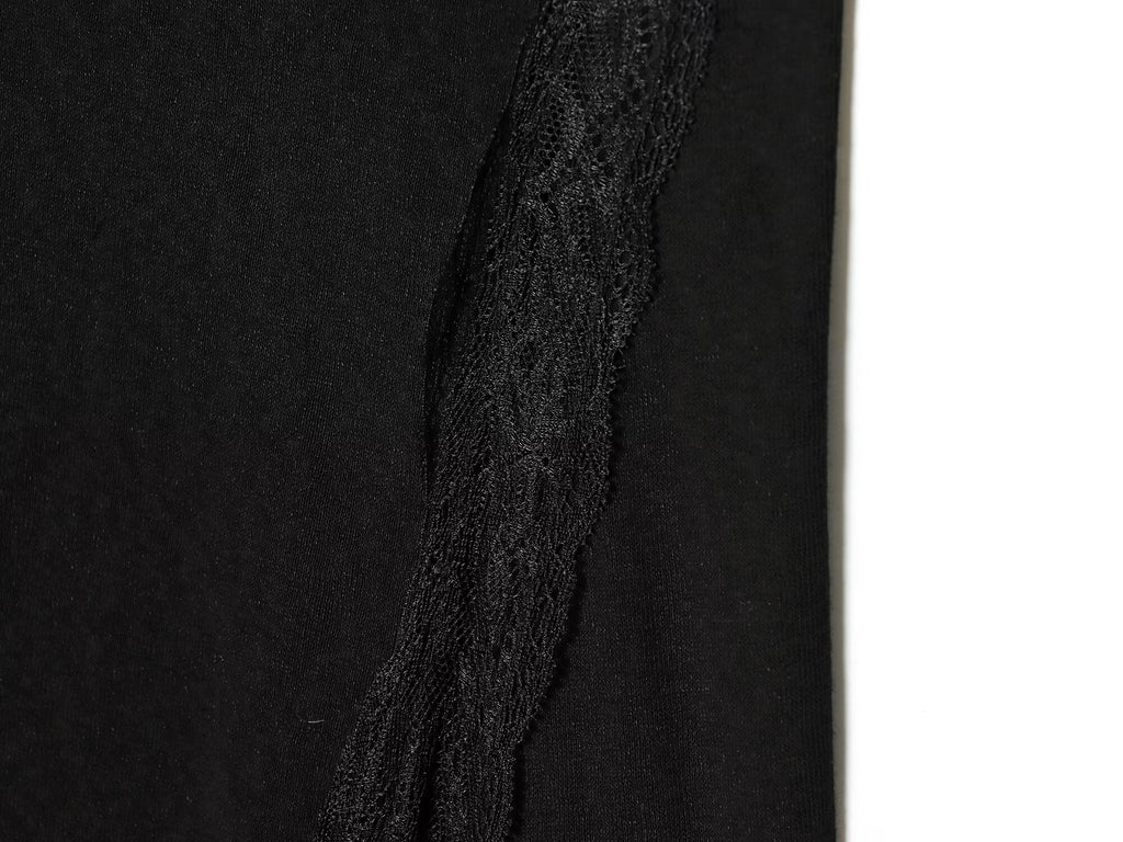 Women's lace asymmetrical cotton top
